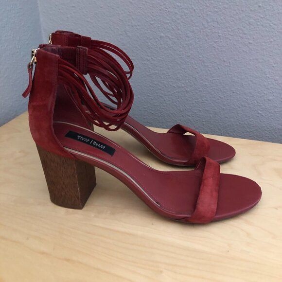 WHBM Margot Ankle Wrap Leather Sandals - Picture 10 of 14